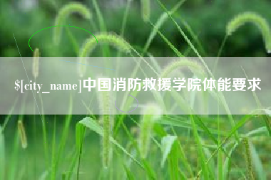 澧县中国消防救援学院体能要求