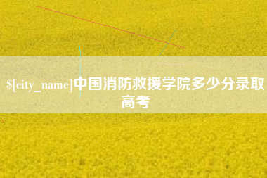 澧县中国消防救援学院多少分录取高考