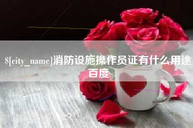 澧县消防设施操作员证有什么用途百度