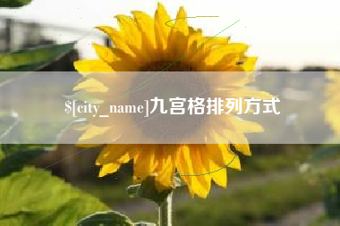 澧县九宫格排列方式