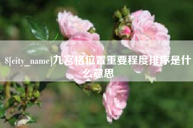 澧县九宫格位置重要程度排序是什么意思