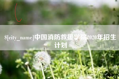 澧县中国消防救援学院2020年招生计划