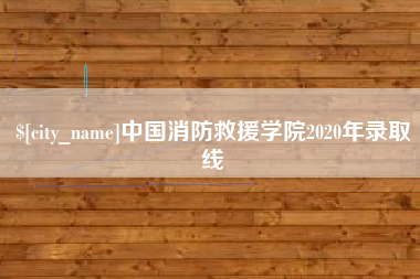 澧县中国消防救援学院2020年录取线