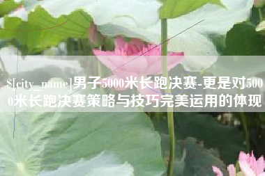 澧县男子5000米长跑决赛-更是对5000米长跑决赛策略与技巧完美运用的体现