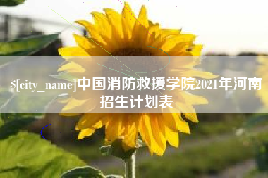 澧县中国消防救援学院2021年河南招生计划表