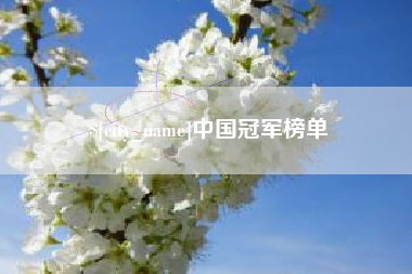 澧县中国冠军榜单